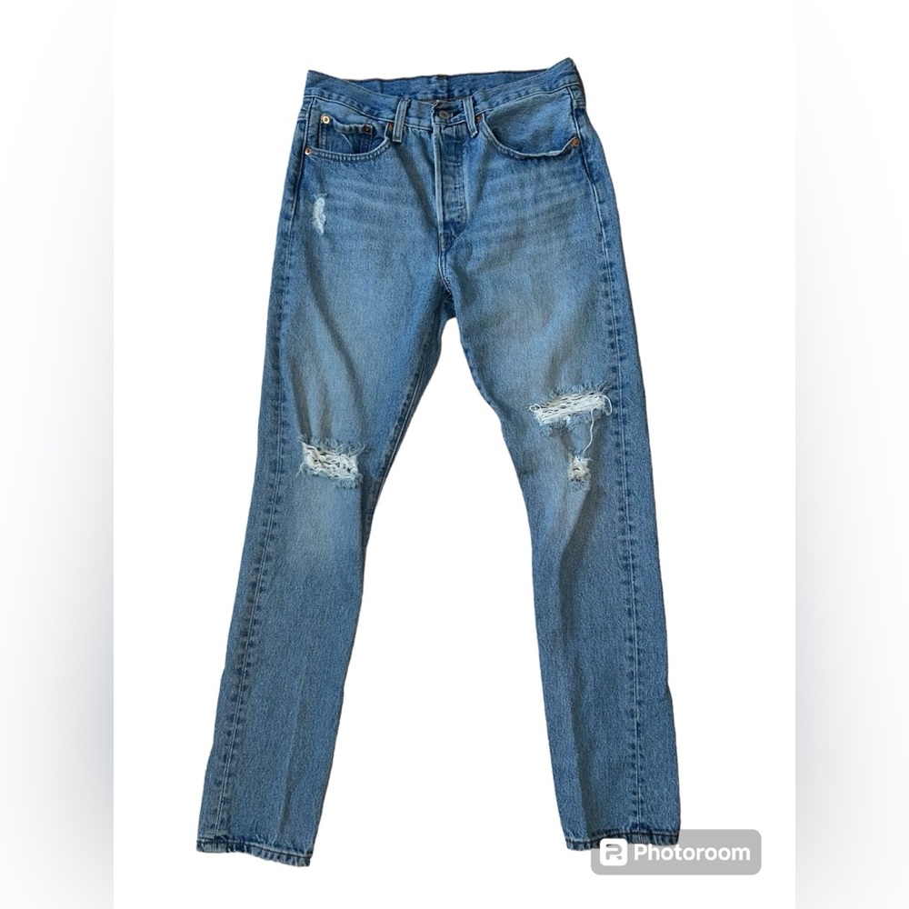 Levi’s 501 S skinny high rise denim blue jeans women’s size 27